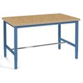 Global Equipment 48"W x 30"D Production Workbench - Stainless Steel Square Edge - Blue 242261-BL